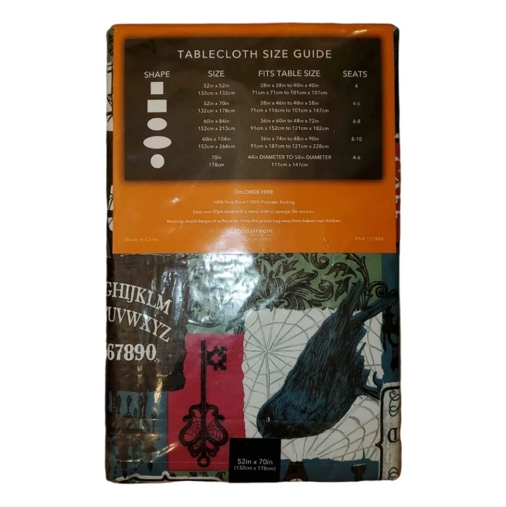 New Goth Edgar Allen Poe Raven Ouija‎ Vinyl Tablecloth 52